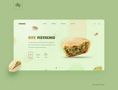 BIte Pistachio @bite @bite @challenge @cookies @design @food @foodie @pistachio @sweets @ui @webdesign @website @webslider illustration