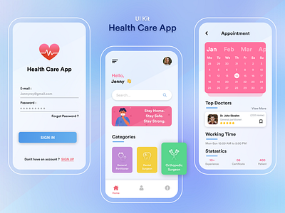 Health & Wellness Mobile App app design calories clean ui design diet doctor fitness food health healthcare healthcare app patient physician service tech startup tracking ui uiux ux workout