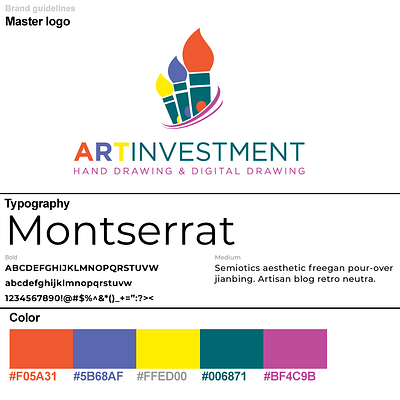 Brand Guidelines "Art Investment" art brandeguidlines brandguide branding design drawing illustration logo typography vector