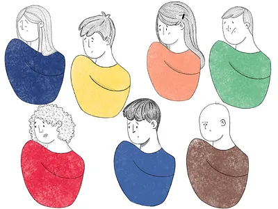 Facial expression flat design characterdesign digital painting digital2d emotion expression flat design flat illustration illustration mood procreate art