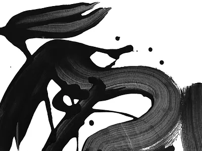 Freeform #1 abstract blackandwhite brushwork continuous drawing drips freeform graphic hand drawn handmade