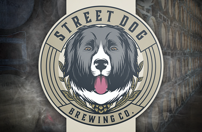 Street Dog beer logo brand branding brewing designs dog logo esports fire flame games logo skull