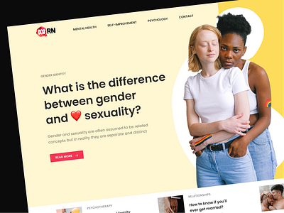 Blog About Gender ⚧ article blog branding design graphic design illustration landing typography ui website