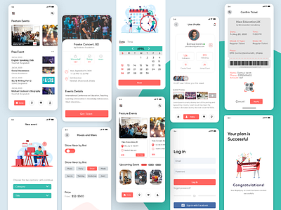 Event Discovery App app design app ui kit clean discovery event illustration ios app design management minimal planing planning program tranding ui ui design ux design