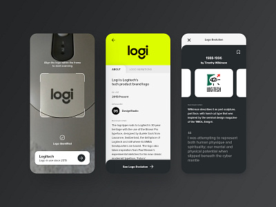 Logo Scanner adobe xd app design camera logitech logo app logo scan mobile ui product design ui ux