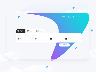 Flight Booking design flight booking flight booking app flight search landing page minimal product design rent a car typography ui ui design ux web website