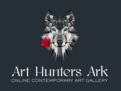 Art Hunters Ark - Logo Design brand identity branding design geometric logo geometric wolf illustrator logo polygonal logo polygonal wolf wolf logo