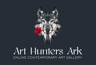 Art Hunters Ark - Logo Design brand identity branding design geometric logo geometric wolf illustrator logo polygonal logo polygonal wolf wolf logo