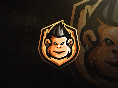 Pang - Baby Monkey animal baby branding design face head icon identity logo mark modern monkey save shield simple symbol trendy