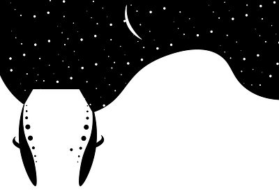 Starry Night Sky abstract blackandwhite illustration sky skyline vectorart