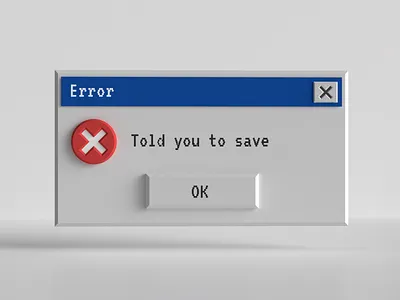 404 Error 3d 3d art 404 404 error 404 error page 404 page adobe dimension button illustration microsoft mistake modal nostalgia nostalgic popup save ui window windows windows 95