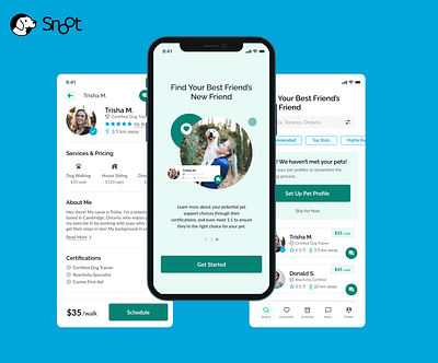 Snoot – The Better Dog Walking App app branding design product ui user experience ux