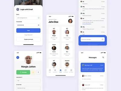 Social Media App for Students app chat design education figma flat ios minimal mobile ui socialmedia students study ui ux vector