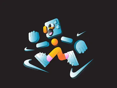 Running abstract illustration run running