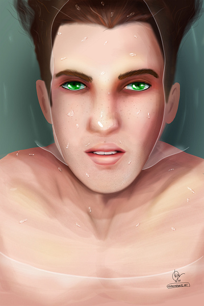 Submerge digital digital art digital illustration digital painting illustration male portrait painting paintings photoshop photoshop art portrait portrait art portrait painting portraits