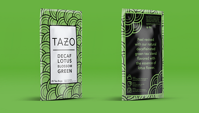 Tazo - Decaf Lotus Blossom Green (Version 1) branding design illustration package design tea typography