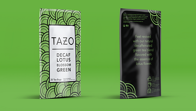 Tazo - Decaf Lotus Blossom Green (Version 2) branding design illustration package design tea typography