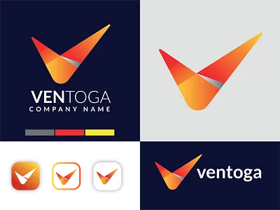 Ventoga Letter Logo Branding 3d branding flat graphic design illustration logo design logo mark logodesigner minimal vector