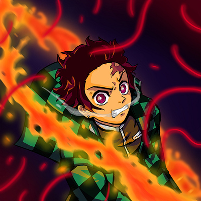 tanjiro kamado anime art demonslayer illustration kimetsunoyaiba