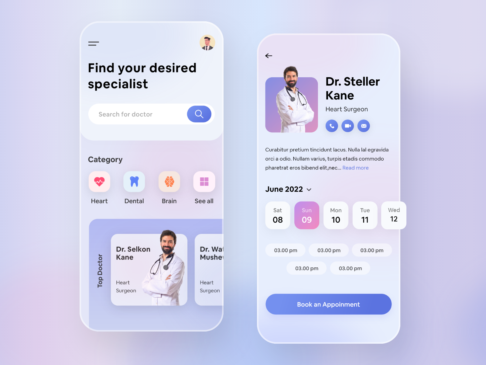 Example of Doctor  Appointment App