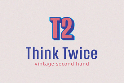 Think Twice Logo belgium logo logodesign second hand shop thinktwice thrift thrift shop vintage vintage logo