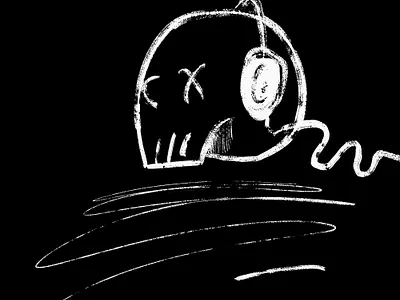 Skull Spotify Playlist Thumbnail blackandwhite design grunge icon illustration music ohio skull thumbnail vector