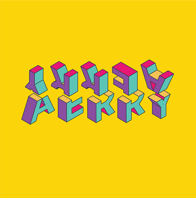 Aerry3d3d branding typography