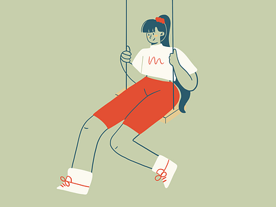 Swing art character design doodle draw drawing fashion fun girl illustration play sketch swing women