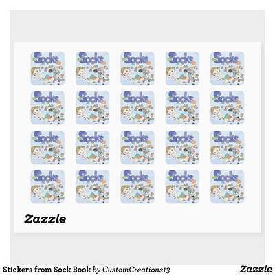 Stickers from SOCKS book - fun for kids babies baby boy fun girls kids playingwithsocks socks stickers toddlers zazzle