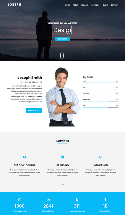 Joseph - Personal Portfolio HTML Template bootstrap clean creative css3 cv freelancer html5 minimal modern nice portfolio responsive