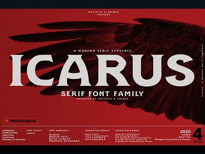 ICARUS - Serif font family alphabet branding design creative creative market design font design font family graphic design graphic designer modern font multilingual serif serif font serif font family serif fonts serif typeface typeface typography typography art vintage fonts