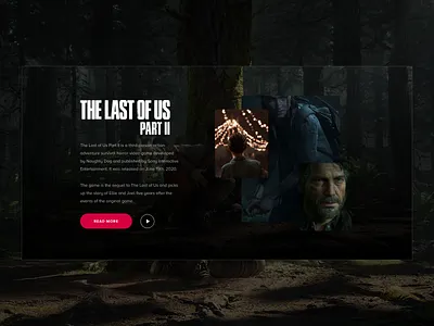 The Last of Us 2 - Section UI card design games gaming landing page minimalist sketch ui ux video games