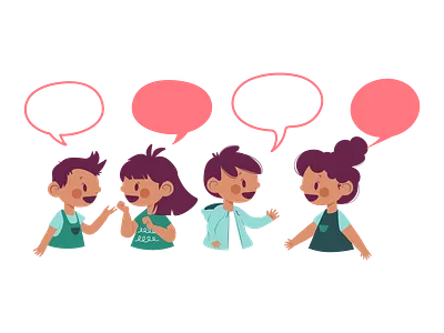 Let's talk boy character design children customizable design flat design flat illustration girl illustration illustration art talk ui vector artwork