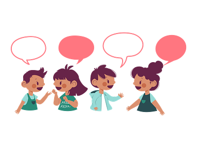 Let's talk boy character design children customizable design flat design flat illustration girl illustration illustration art talk ui vector artwork