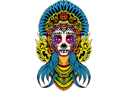 Mexican Goddes of Death adobe illustrator blackartist blackcreatove creativecloud creativity design digitalart digitalartsonline illustration learning somethingnew tutorial