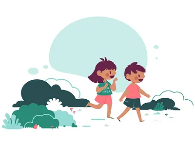 Exploring outdoors boy character design child children explore flat illustration forest girl illustration kids kids art nature outdoor vector vector artwork walking