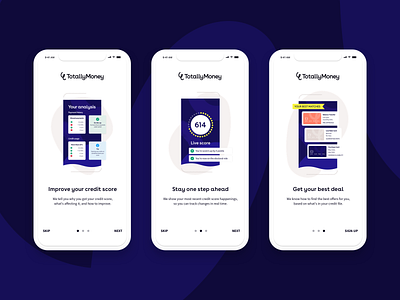 TotallyMoney App Onboarding Journey app application credit score fintech fintech app ios mobile mobile ui onboarding totallymoney ui design