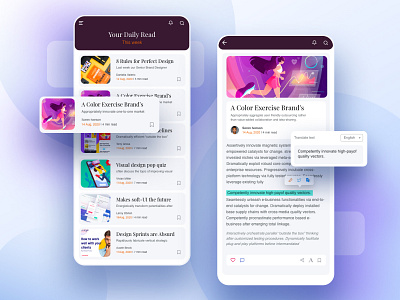 News/Blog app design 100daychallenge app blog color concept concept design creative design figma news app reading app template typography ui ui ux