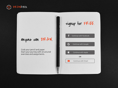 Drawabox - Signup Form adobexd drawabox minimal redesign signup signup page signupform ui