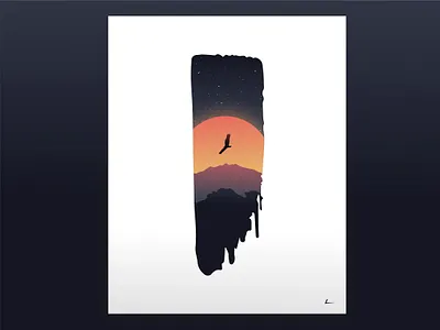 EAGLE adobe adventure bird design eagle flying illustration label mountains sunrise sunset utah vector