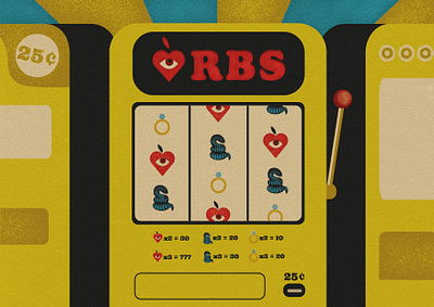 ORBS slot machine design illustration old school oldschool retro retrowave vector vintage