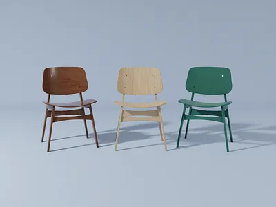 Three Chairs 3d blender blender guru blender3d chair furniture