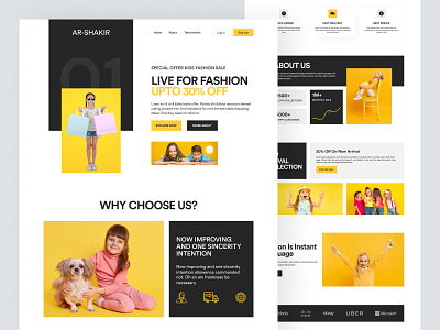 Kids Fashion Landing Page design homepage interface landing landing page web web design website