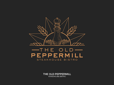 The Old Peppermill - Logo Design brand identity line art line art logo logo design restaurant logo typogaphy