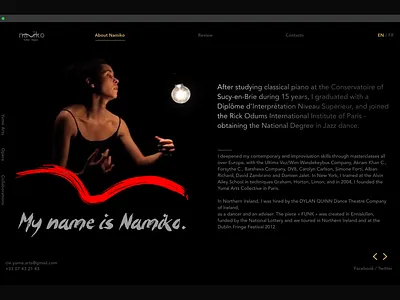 Namiko Portfolio dance design portfolio ui ux