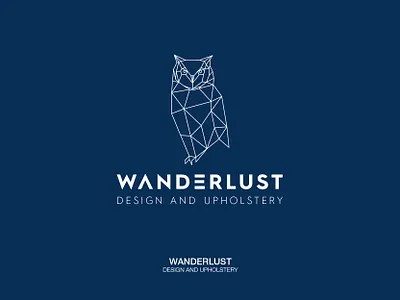 Wanderlust - Logo Design full body owl geometric owl line art line art logo logo design owl line art owl logo traveling loo