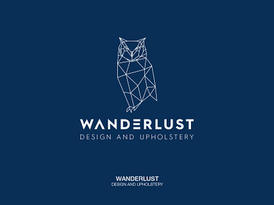 Wanderlust - Logo Design full body owl geometric owl line art line art logo logo design owl line art owl logo traveling loo