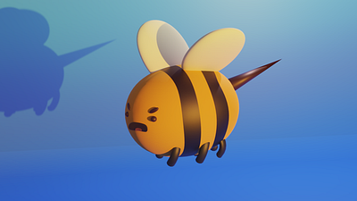 Angry bee - 3D Modelling 3d art 3d character modeling 3ds 3dsmax adventure time blender blender3dart blendercycles c4d cartoon character clean maya 3d photoshop