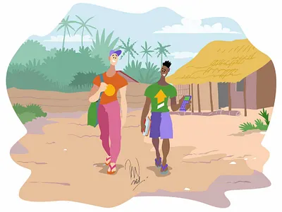 Flat design international curriculum character design illustration