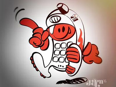 Mobile campaign cartoon illustration